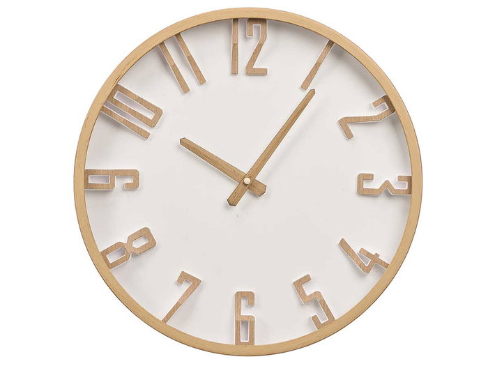 GIFTDECOR Reloj de pared con números en relieve efecto madera 40cm