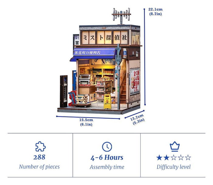 Maqueta Model Kit Miniature House Beika-cho Convenience Store 22 x 15 cm Maqueta Model Kit Miniature House Beika-cho Convenience Store 22 x 15 cm