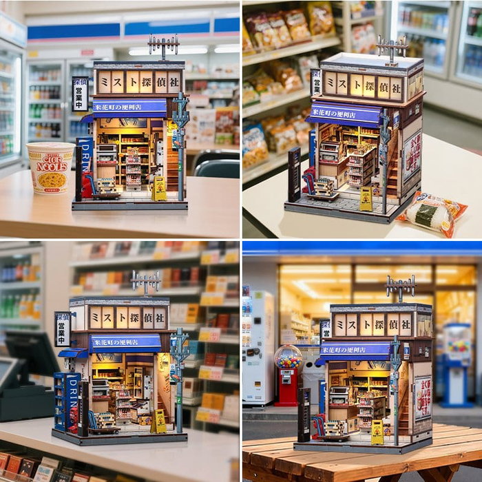 Maqueta Model Kit Miniature House Beika-cho Convenience Store 22 x 15 cm Maqueta Model Kit Miniature House Beika-cho Convenience Store 22 x 15 cm