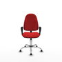 PIQUERAS Y CRESPO Silla de oficina Algarra Roja con Base Cromada