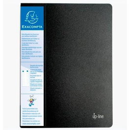 Exacompta Carpeta de 60 Fundas Up-Line A4 Porta-Etiqueta 3 Caras PP Rígido Negro