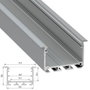 Perfil de aluminio tipo INSO 2,02m Anodizado plata