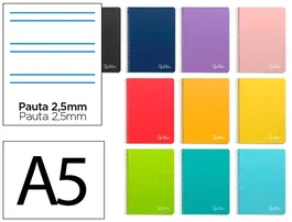 Liderpapel Cuaderno Espiral A5 Witty Tapa Dura Colores Surtidos