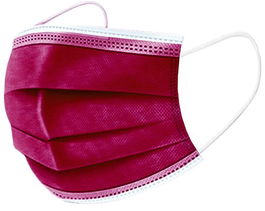 Mascarilla Quirurgica Iir 3 Capas Desechable Galmask Infantil Burdeos Paquete De 10