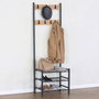 Max Home Perchero con baldas 60x40x175 cm de acero y melamina