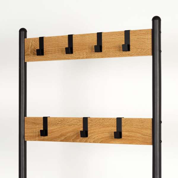 Max Home Perchero con baldas 60x40x175 cm de acero y melamina