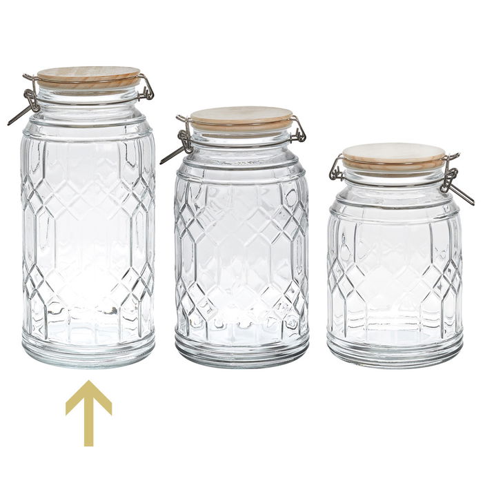 Cook Concept Bote Conserva 2,7 L con Tapa de Madera y Cierre Mecánico