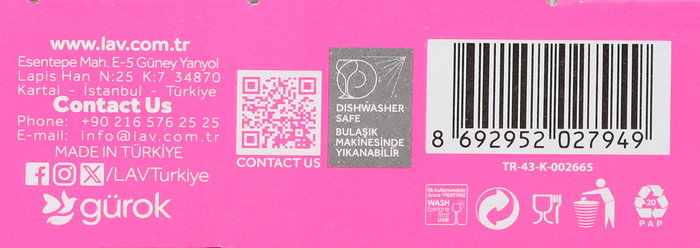 Lav Set 3 Vasos con Asa 225 cc (ø10x8x9.5 cm) (12 Cajas)