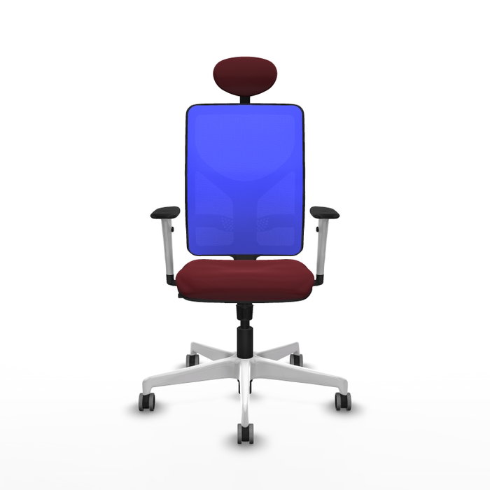 PIQUERAS Y CRESPO Silla de oficina Motilla con mecanismo Sincro, Granate y Azul