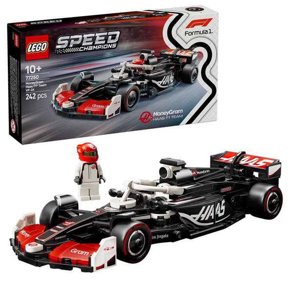 LEGO Speed Champions 77250 Coche de Carreras MoneyGram Haas F1 Team VF-24 2024 con Minifigura de Piloto