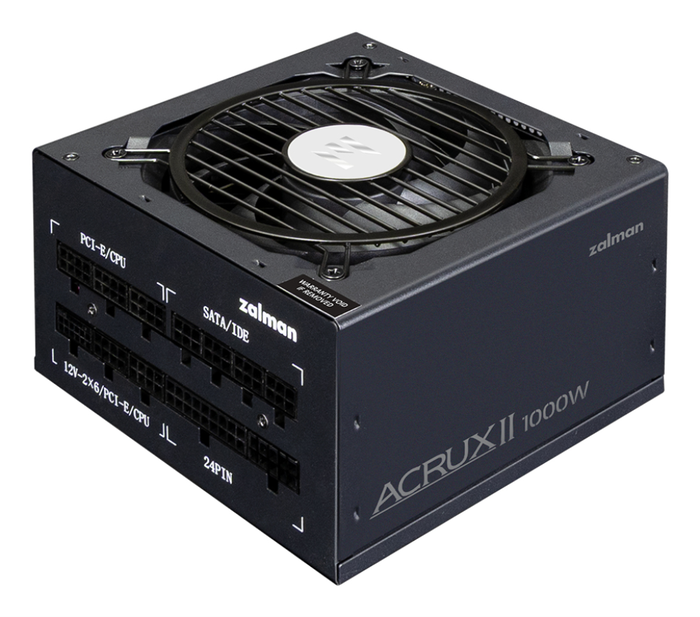 Zalman Fuente de Alimentación ACRUX II 1000W 80 PLUS Platinum ATX 3.1 - Negro, Totalmente Modular, 12 cm Ventilador FDB