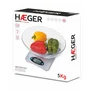 Haeger KS-05B.002B Báscula de Cocina Electrónica, 5 kg / 5000g, Precisión 1g, Acero Inoxidable, Pantalla LCD, Función Tara, Apagado Automático, Con Batería