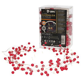 GSC Evolution Guirnalda LED de perlas rojas 1,5M Luz cálida
