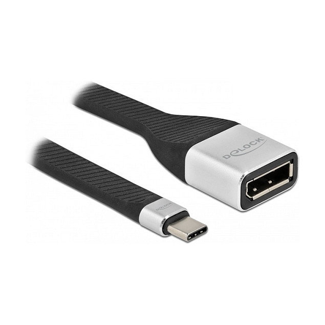 DeLOCK Cable de cinta plana FPC USB Type-C a DisplayPort 4K 60 Hz 14 cm