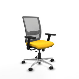 PIQUERAS Y CRESPO Silla de oficina Haches con mecanismo Sincro/Traslack Amarillo y Gris