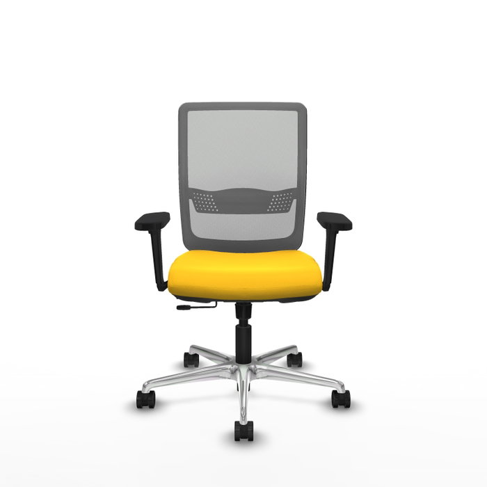 PIQUERAS Y CRESPO Silla de oficina Haches con mecanismo Sincro/Traslack Amarillo y Gris