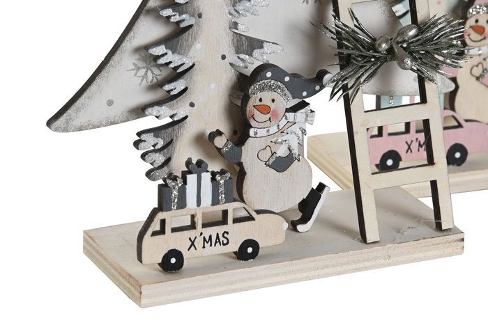 DKD Home Decor Decoracion Navidad Fantasia Blanco Rosa 5 x 23 x 14.5 cm (4 Unidades) DKD Home Decor Decoracion Navidad Fantasia Blanco Rosa 5 x 23 x 14.5 cm (4 Unidades)