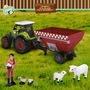 Tachan Set Granja T01048 con Tractor de Fricción, Luces, Sonidos, Animales y 30 Figuras para Niños +3 Años