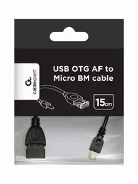 Gembird Cable OTG USB A hembra a Micro-USB B, 0,15 m, Negro