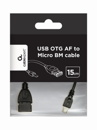 Gembird cable otg micro usb a usb m/h 0.15m negro