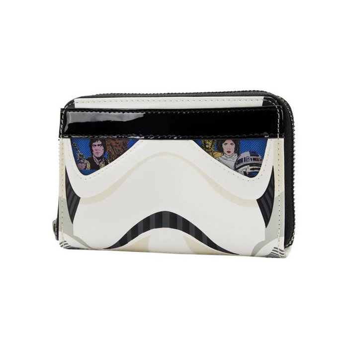 Loungefly Star Wars Stormtrooper Cartera de Cuero PU, Cartera de Personaje Licenciada Oficialmente, 15 x 10 cm
