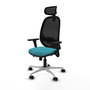 PIQUERAS Y CRESPO Silla de oficina Cilanco con mecanismo Sincro/Traslack, Turquesa y Negro