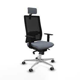PIQUERAS Y CRESPO Silla de oficina Horna con mecanismo Sincro, Gris y Negro