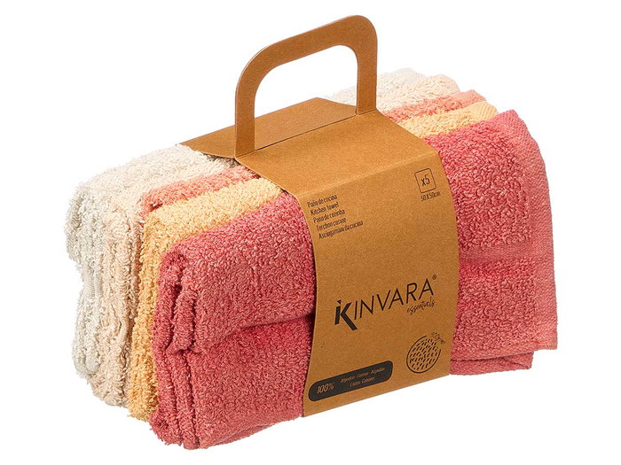KINVARA Paño de Cocina de Algodón Naranja 50x50 cm