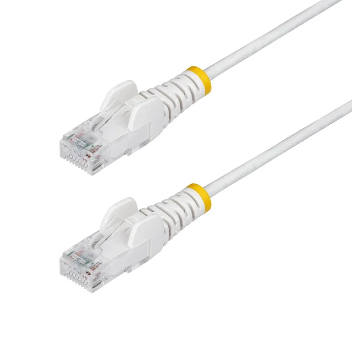 StarTech Cable de Red Ethernet Cat6 Delgado Slim N6PAT50CMWHS 0.5m Blanco RJ45 UTP 28AWG PoE++ 100W Conectores Chapados en Oro LSZH