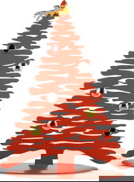 Alessi BM06 R Bark For Christmas Árbol de Navidad Decoración Navideña Acero Inoxidable 18/10 Rojo 45 cm