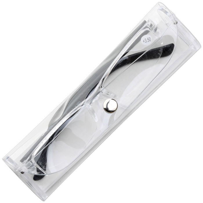 Entre Temps Gafas de Lectura Montura Transparente Varillas Colores Surtidos +2.50 +3.00 +3.50 con Funda