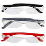 Entre Temps Gafas de Lectura Montura Transparente Varillas Colores Surtidos +2.50 +3.00 +3.50 con Funda