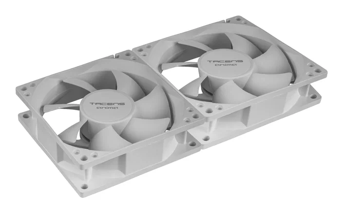 Tacens Anima AF8X2W Pack de 2 Ventiladores para PC 80mm Ultrasilencioso (14 dB), Color Blanco, con Rodamientos FLUXUS, 1800 RPM, 12V - Refrigeración Carcasa