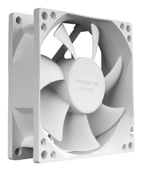 Tacens Anima AF8X2W Pack de 2 Ventiladores para PC 80mm Ultrasilencioso (14 dB), Color Blanco, con Rodamientos FLUXUS, 1800 RPM, 12V - Refrigeración Carcasa