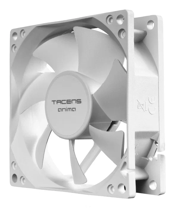 Tacens Anima AF8X2W Pack de 2 Ventiladores para PC 80mm Ultrasilencioso (14 dB), Color Blanco, con Rodamientos FLUXUS, 1800 RPM, 12V - Refrigeración Carcasa