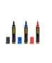 Bi-Office Marcador PE4004 Punta Redonda Negro, Azul, Rojo - Paquete de 3 piezas