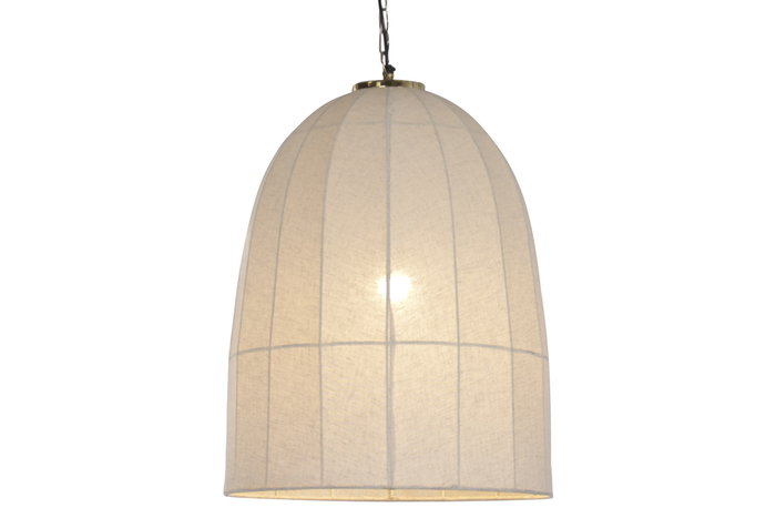 DKD Home Decor Lámpara de Techo Campana de Algodón y Hierro 50x50x70 cm