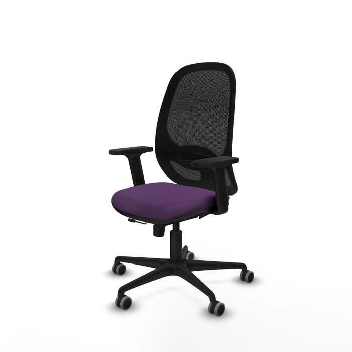 PIQUERAS Y CRESPO Silla de oficina Cilanco Morada con respaldo de malla negra PIQUERAS Y CRESPO Silla de oficina Cilanco Morada con respaldo de malla negra