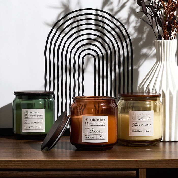 Home Deco Factory Vela Perfumada Tarro Cocooning Vidrio Tapa Pino Altura 9,6 cm