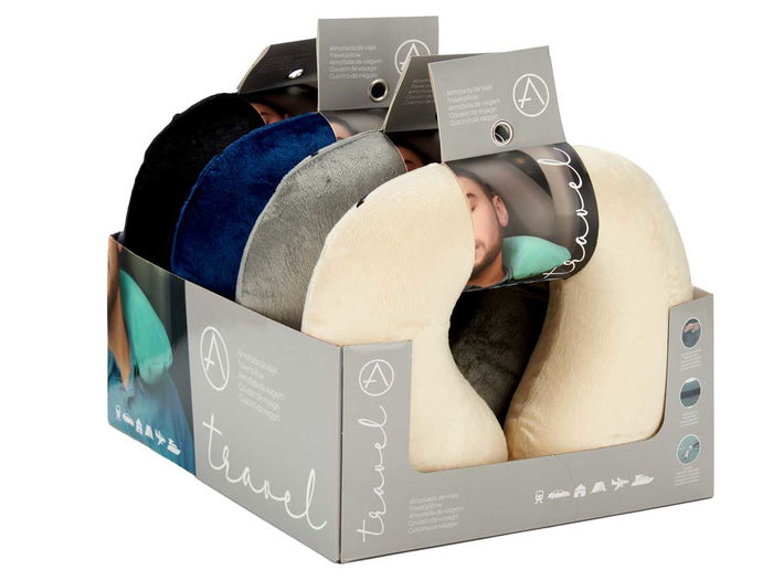 Arte Regal Cojín de Cuello para Viaje Colores Oscuros Surtidos 31x27.4x10 cm Poliéster con Memoria de Forma (Set de 16)