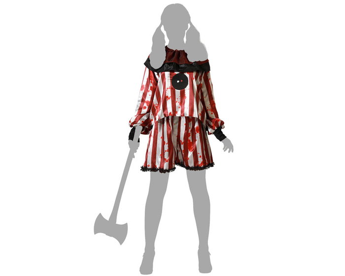 Disfraz de Payasa Roja Siniestra para Mujer Adulto - Camiseta y Pantalón Rayado para Halloween, Circo Horror o Fiestas Temáticas Disfraz de Payasa Roja Siniestra para Mujer Adulto - Camiseta y Pantalón Rayado para Halloween, Circo Horror o Fiestas Temáticas