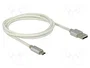 DeLOCK Cable de datos y carga USB Tipo-A a Micro-USB B, 1 m, Blanco con revestimiento textil