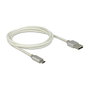 DeLOCK Cable USB 2.0 A a Micro-USB B de 1 m, Blanco con revestimiento textil