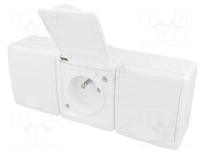 PAWBOL Tomacorriente de alimentación AC 16A 250VAC Blanco PAWBOL Tomacorriente de alimentación AC 16A 250VAC Blanco
