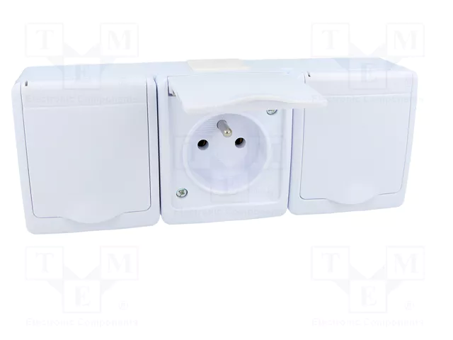 PAWBOL Tomacorriente de alimentación AC 16A 250VAC Blanco PAWBOL Tomacorriente de alimentación AC 16A 250VAC Blanco