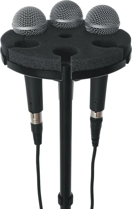 FRAMEWORKS Bandeja Para 6 Micrófonos - Soporte para Pie de Micrófono, Capacidad 4 kg, Dimensiones 181,10 x 181,10 x 28,70 mm