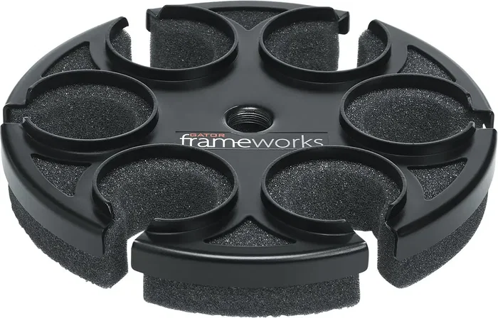 FRAMEWORKS Bandeja Para 6 Micrófonos - Soporte para Pie de Micrófono, Capacidad 4 kg, Dimensiones 181,10 x 181,10 x 28,70 mm