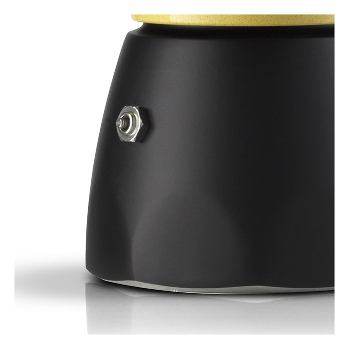 Bialetti ORZO EXPRESS Cafetera Italiana de Aluminio Negro y Amarillo para 2 Tazas