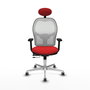 PIQUERAS Y CRESPO Silla de oficina Jorquera con mecanismo Sincro/Traslack Rojo y Blanco