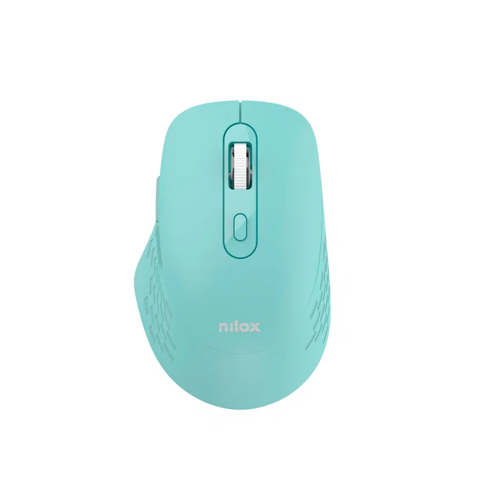 Nilox Ratón Óptico Dual Wireless Bluetooth + USB Type-A 1600 DPI 6 Botones Color Cian Verde para Oficina Nilox Ratón Óptico Dual Wireless Bluetooth + USB Type-A 1600 DPI 6 Botones Color Cian Verde para Oficina